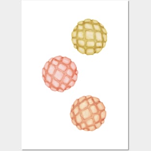 Melon Pan Bread Japanese Snack Illustration - Without Background Posters and Art